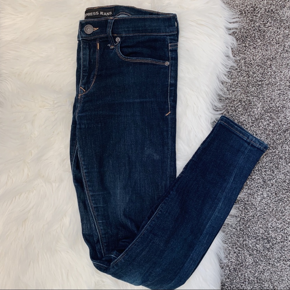 Express Dark Denim Skinny Jeans Size 6R